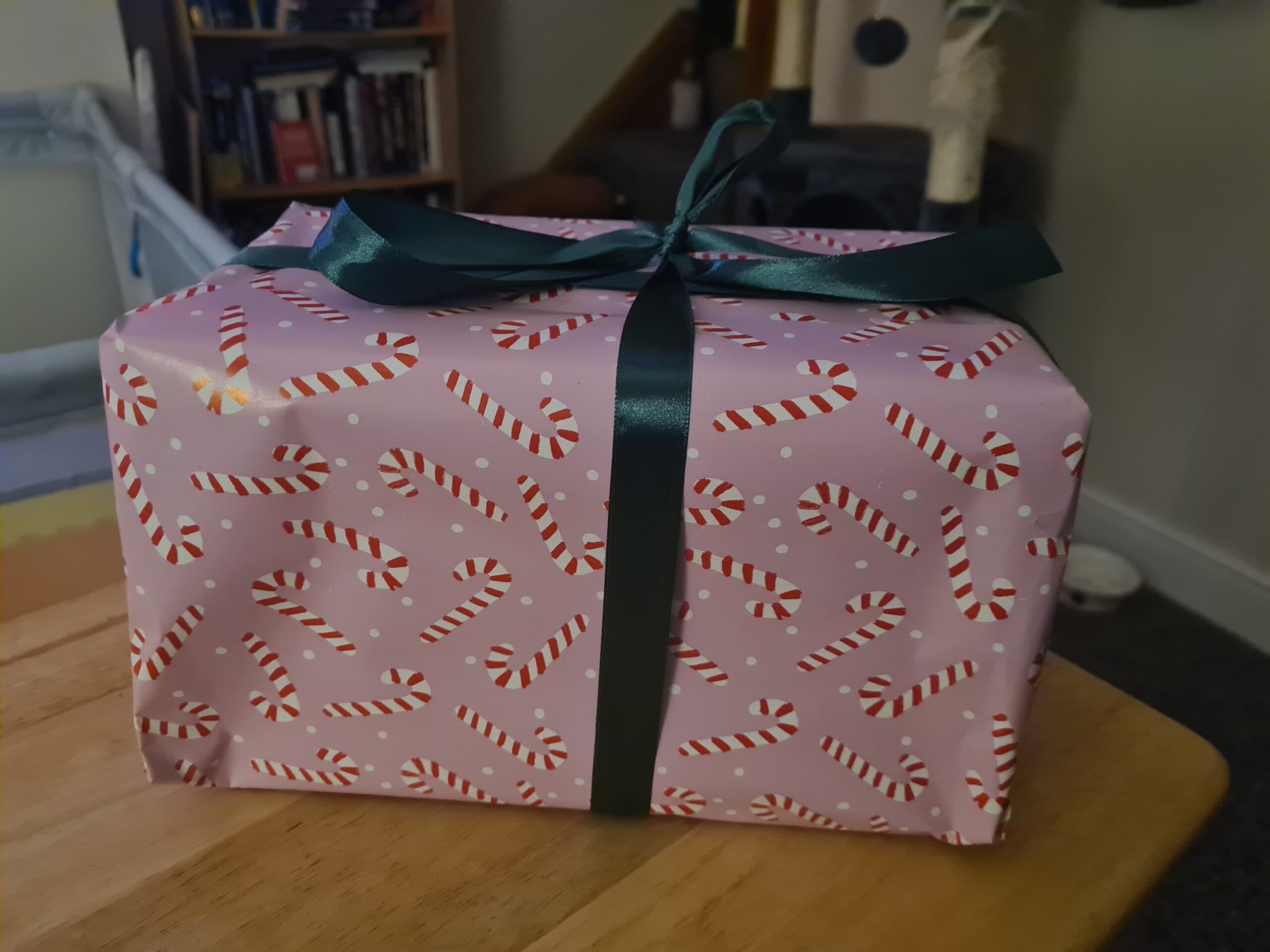 Present wrapped with ribbon